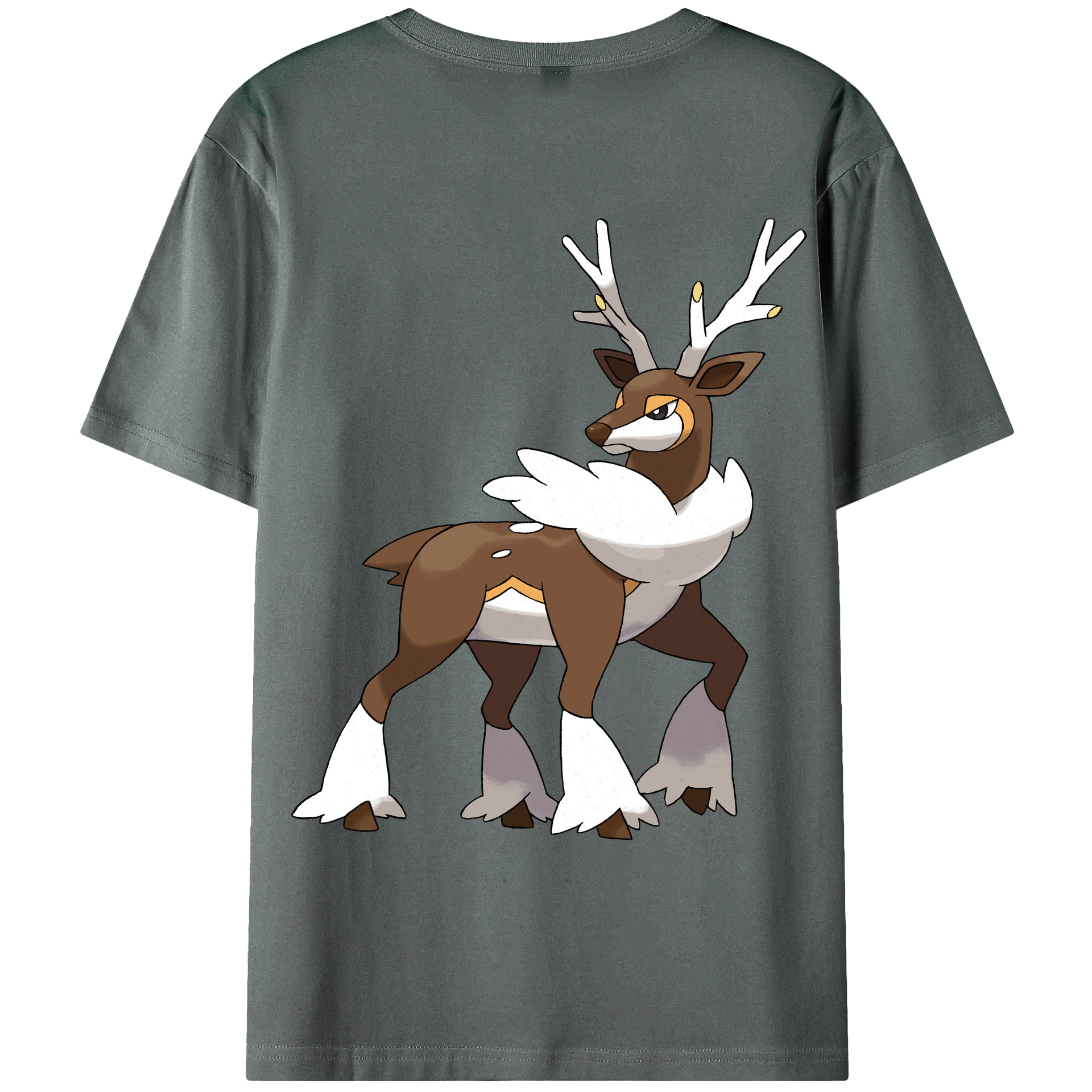 （画像用） ポケットモンスター Pokémon 綿100％ メンズ半袖Tシャツ（バックプリント） 通気性